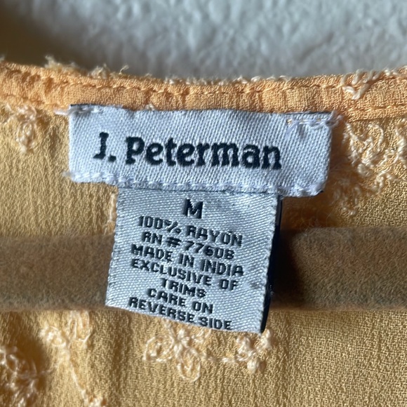 Vintage J. Peterman yellow sheer sleeveless lace flowy tunic blouse - Picture 3 of 7